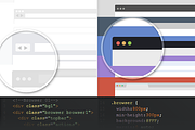Pure CSS3 Flat Browser frames
