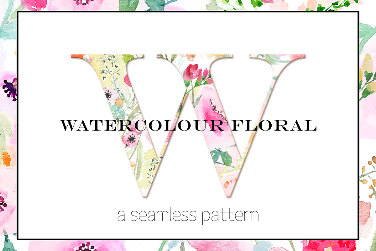 Watercolour Floral Seamless Pattern in Patterns - product preview 8