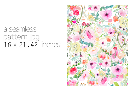 Watercolour Floral Seamless Pattern in Patterns - product preview 1