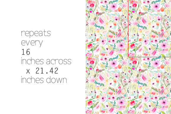 Watercolour Floral Seamless Pattern in Patterns - product preview 2