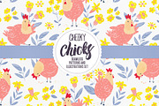 Cheeky Chicks + 16 Seamless Patterns