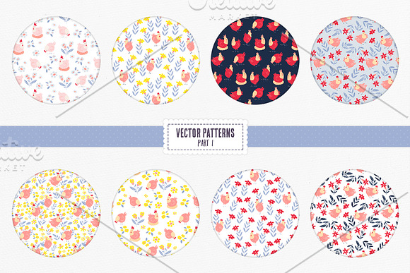 Cheeky Chicks + 16 Seamless Patterns in Patterns - product preview 2