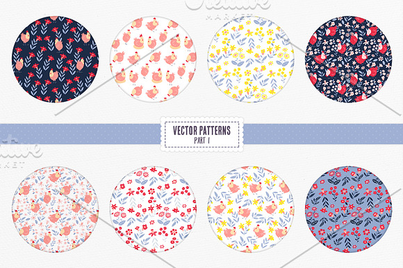 Cheeky Chicks + 16 Seamless Patterns in Patterns - product preview 3