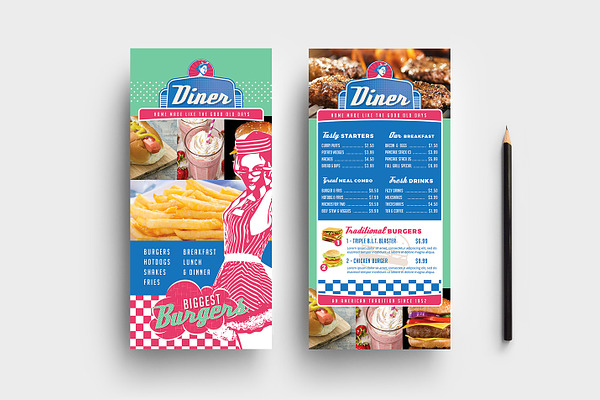 American Diner DL Card Template