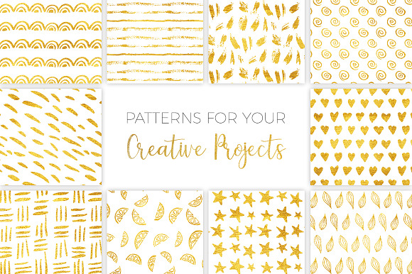 Golden Hand Drawn Patterns in Patterns - product preview 2