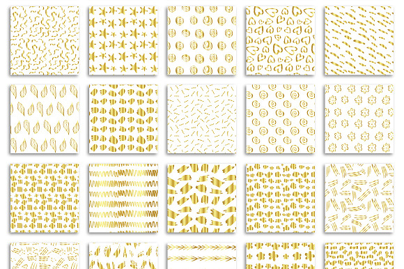 Golden Hand Drawn Patterns in Patterns - product preview 5