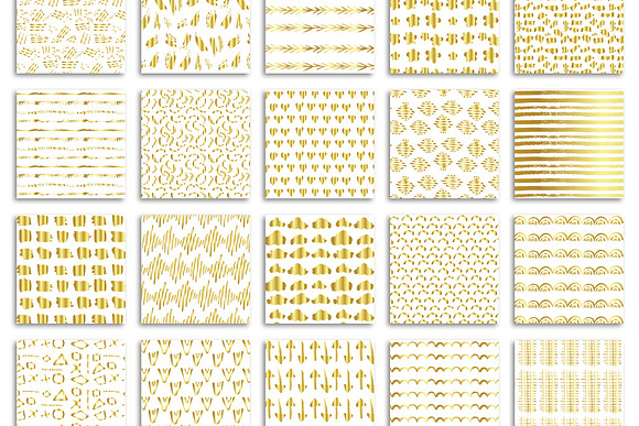 Golden Hand Drawn Patterns in Patterns - product preview 6