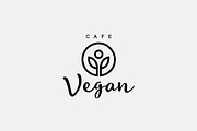 Vegetarian Healthy Food Cafe Logo