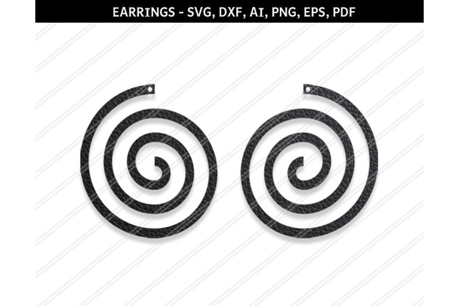 Spiral earrings svg,dxf,ai,eps,png