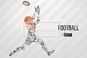 Silhouettes of a NFL players. Set