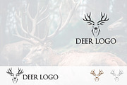 Roe Deer Antlers Head Logo
