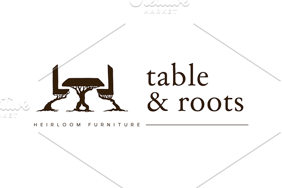 Table & Tree Roots / Furniture Logo in Logo Templates - product preview 1