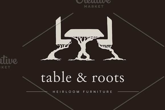 Table & Tree Roots / Furniture Logo in Logo Templates - product preview 2