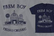 Farm Boy Vintage T-Shirt Design