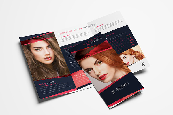 Hair Salon Trifold Brochure Template