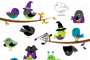 Halloween Birds Clipart & Vectors
