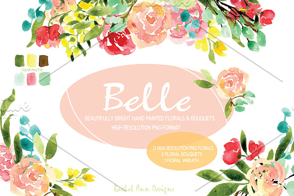 Belle Elegant Watercolor Florals