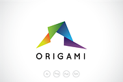 Random Origami Paper Logo Template