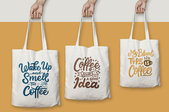 Set of Hand Lettering Coffee Quotes in Illustrations - product preview 5