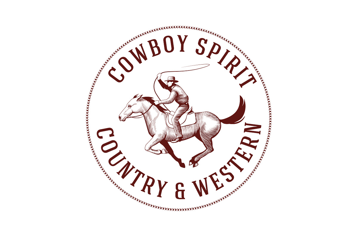 Cowboy Vintage Logo in Logo Templates - product preview 8