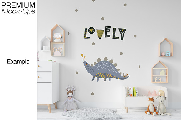 Kids Bed with Drapery Wall & Frames in Product Mockups - product preview 10