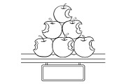 Bitten apples sale coloring book vector