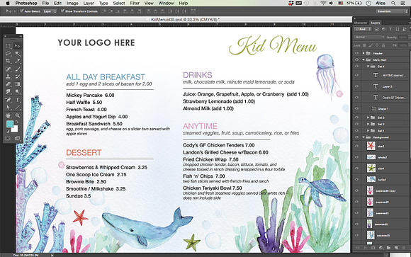 Restaurant kid menu-id35 in Flyer Templates - product preview 2