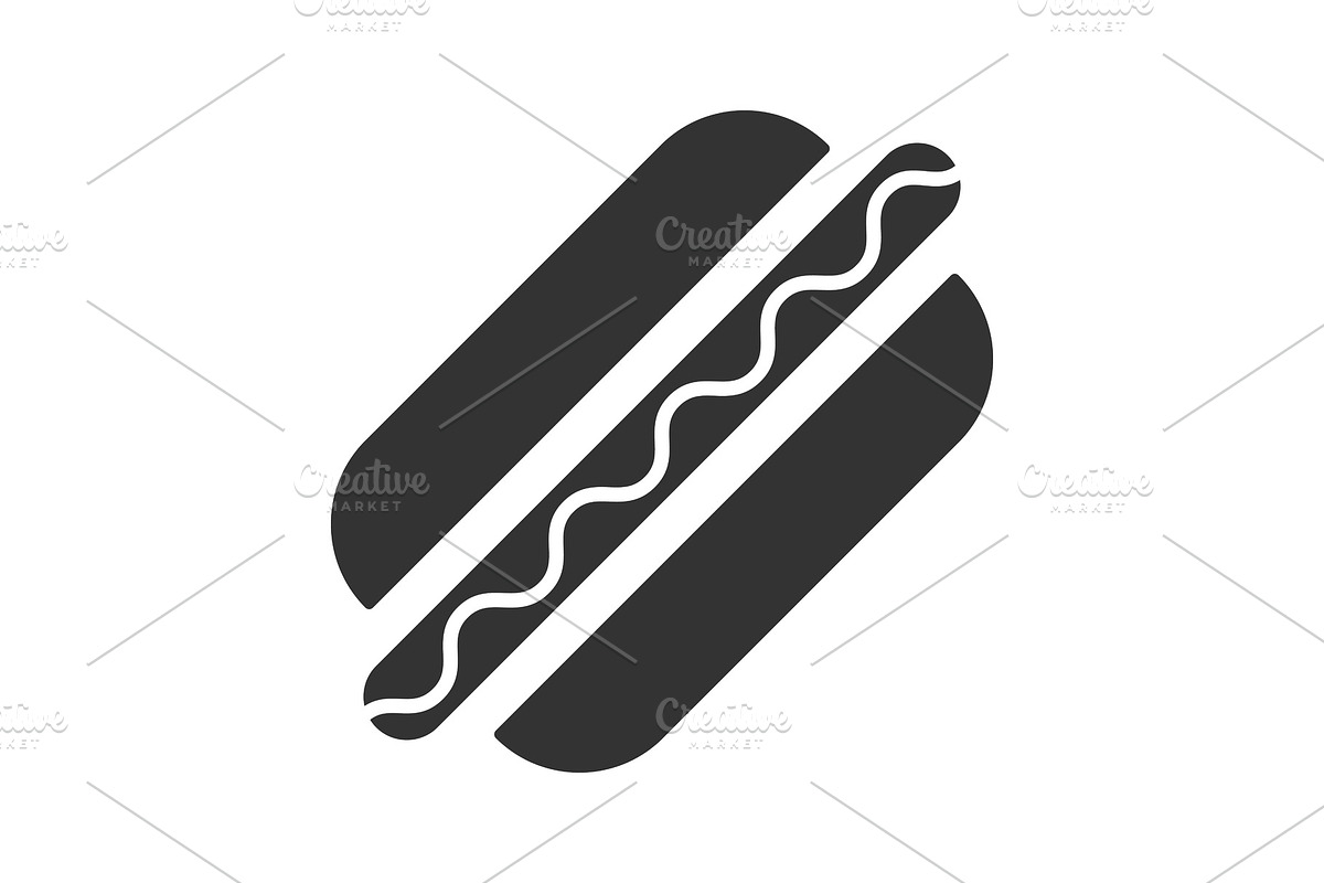 American hot dog glyph icon in Graphics - product preview 8