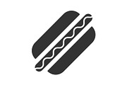 American hot dog glyph icon