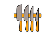 Knives set color icon