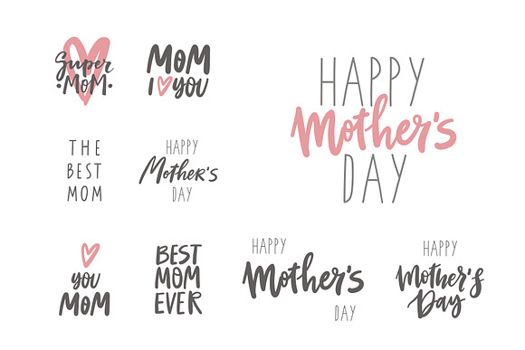 Mother's day card, lettering in Illustrations - product preview 1