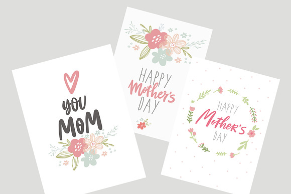 Mother's day card, lettering in Illustrations - product preview 3