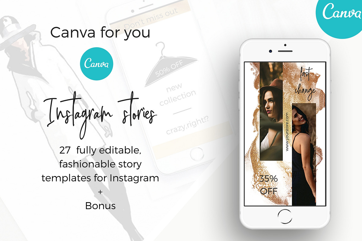 Dark style Instagram stories in Instagram Templates - product preview 8