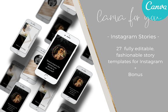 Dark style Instagram stories in Instagram Templates - product preview 1