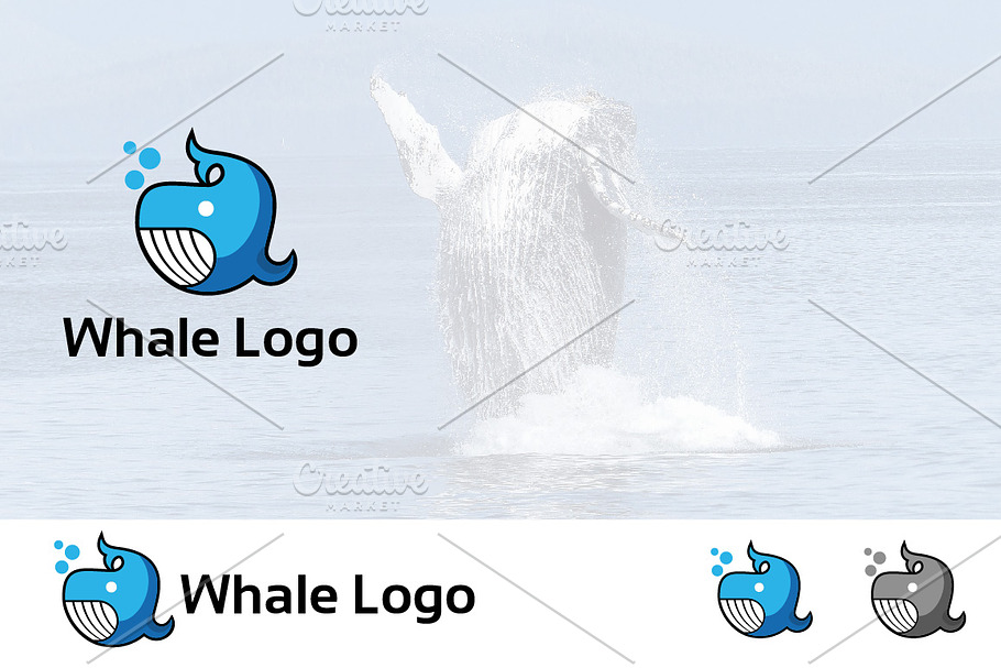 Whale Underwater Ocean Animal Logo in Logo Templates - product preview 8