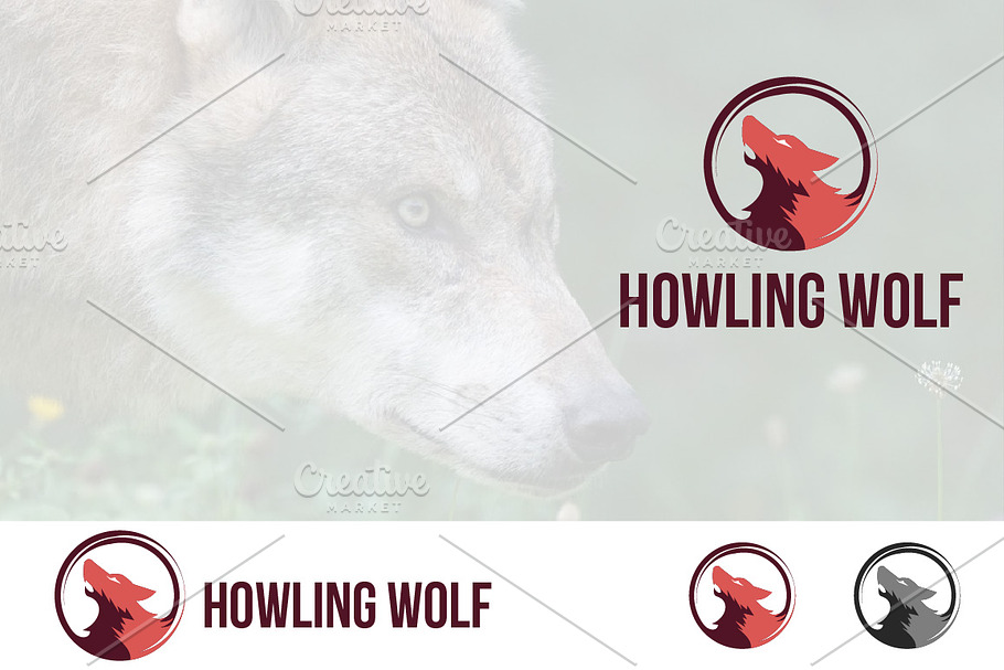 Wolf Head Howling Circle Logo in Logo Templates - product preview 8