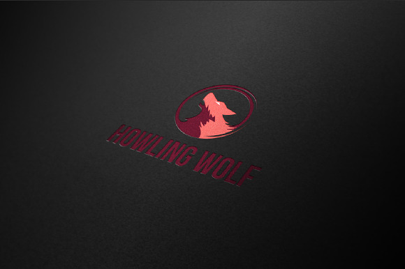 Wolf Head Howling Circle Logo in Logo Templates - product preview 1