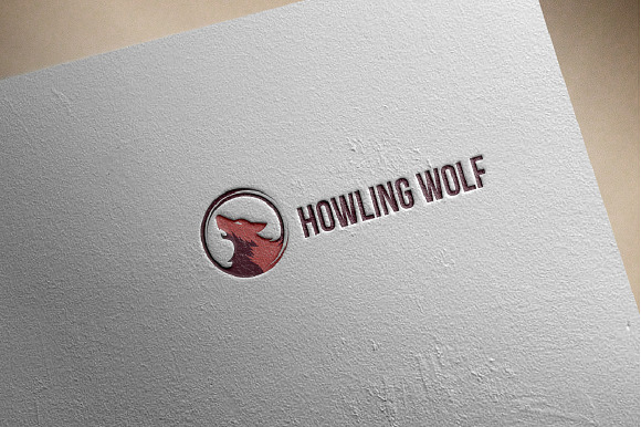 Wolf Head Howling Circle Logo in Logo Templates - product preview 2