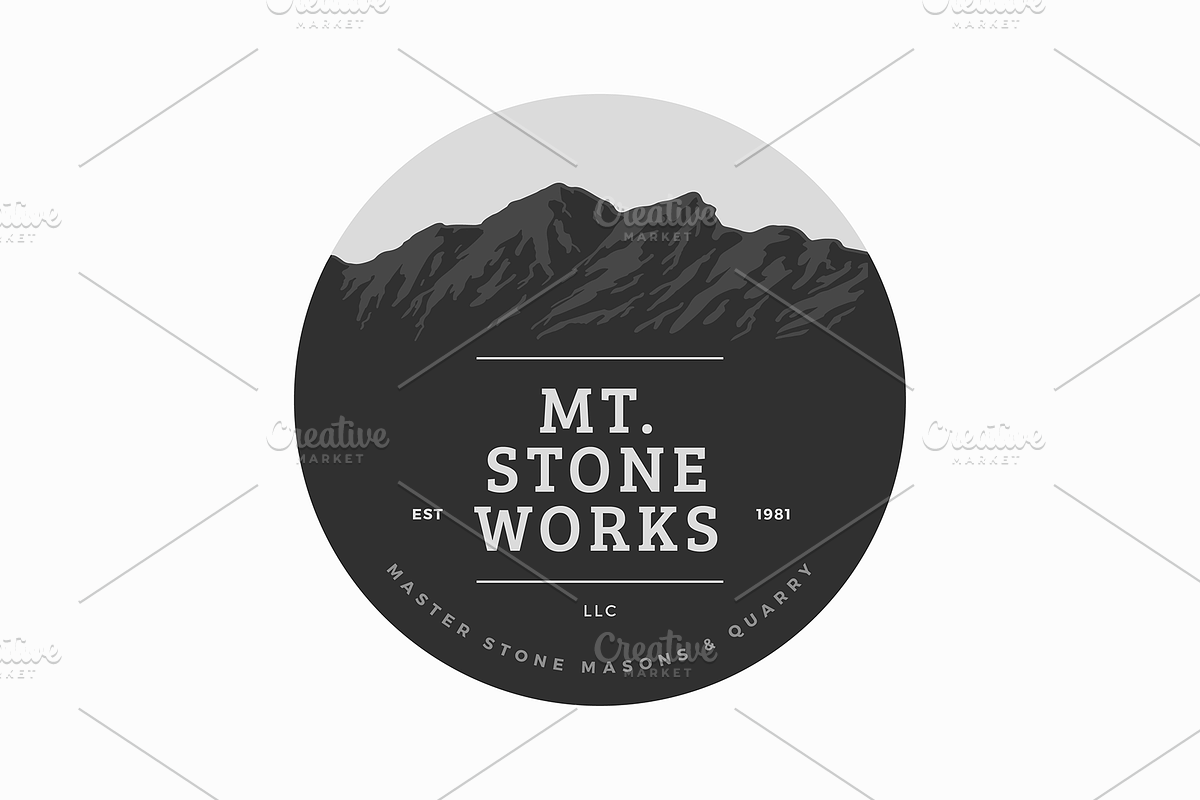 Mountain / Stone Work Logo Template in Logo Templates - product preview 8