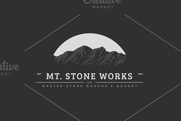 Mountain / Stone Work Logo Template in Logo Templates - product preview 2