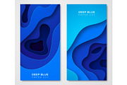 Vertical banners with abstract blue 