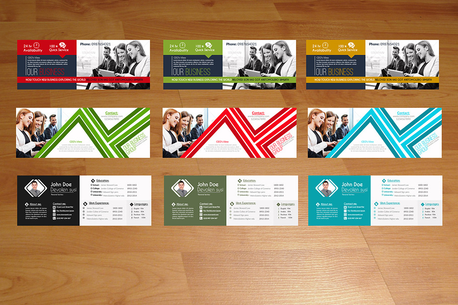Pack of 3 Business Facebook Covers in Presentation Templates - product preview 8