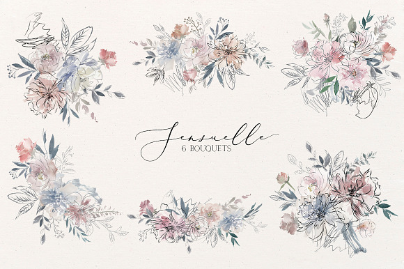 Sensuale Watercolor Floral Clipart in Illustrations - product preview 4