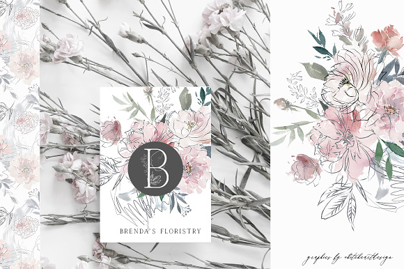 Sensuale Watercolor Floral Clipart in Illustrations - product preview 5