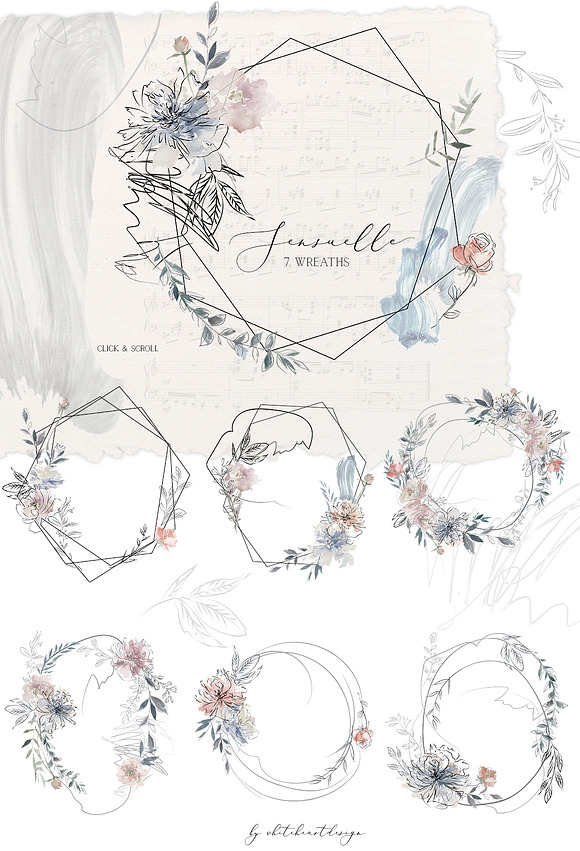 Sensuale Watercolor Floral Clipart in Illustrations - product preview 6