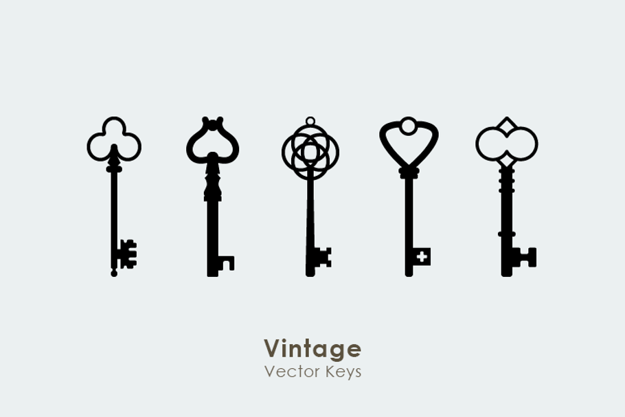 15 Vintage Retro Vector Keys