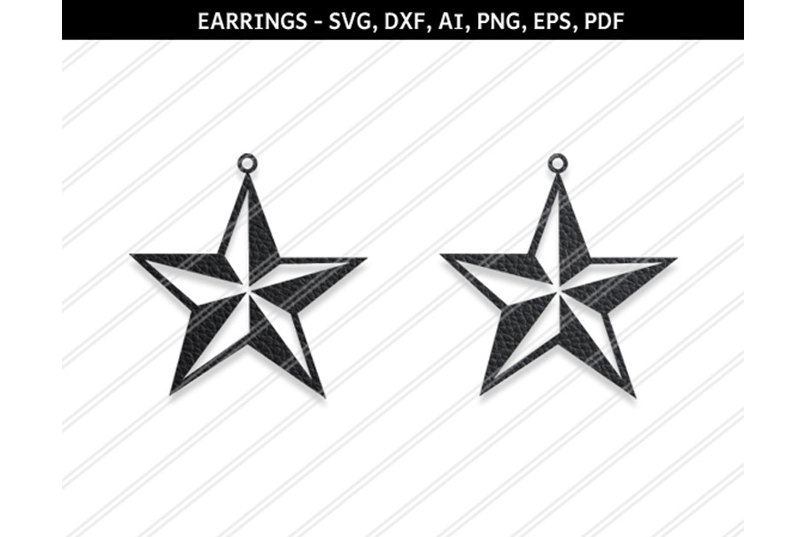 Star earrings svg,dxf,ai,eps,png