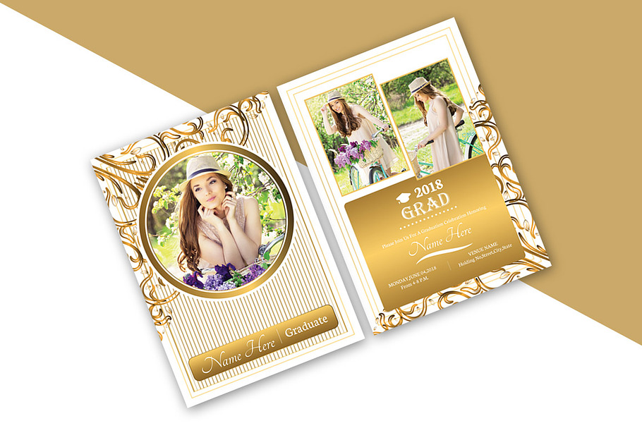 Graduation Announcement Card in Postcard Templates - product preview 8