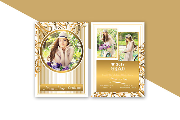 Graduation Announcement Card in Postcard Templates - product preview 2
