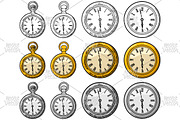 Watch. Vector vintage engraved on white background.